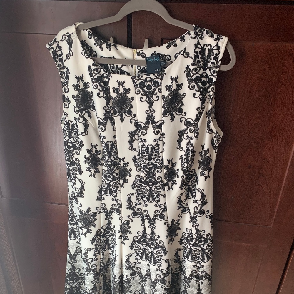 Black and White Fit and Flare Dress